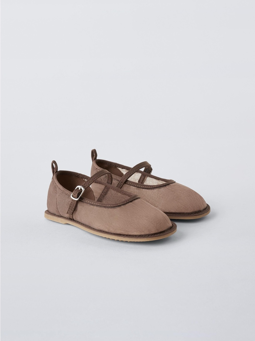 ZARA Mary Jane Organza Ballet Flats Shoes
